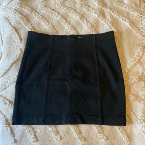 Black denim skirt
